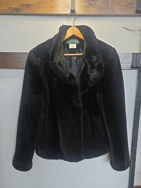 Harve Benard Black Faux Fur Teddy Jacket